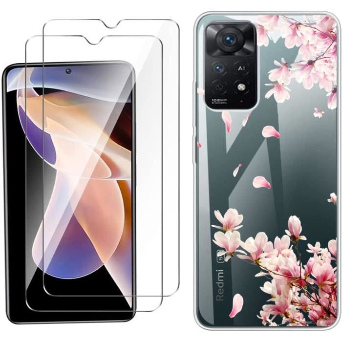 Coque Pour Xiaomi Redmi Note 11 Pro-11 Pro+ 6.67- Silicone Coque téléphone Mode Mince Doux Protection-RY67 Avec 2 verres trempés