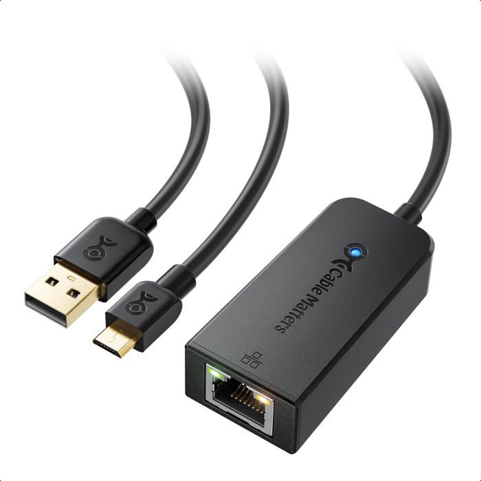 Chromecast Rj45 Cable Matters Adaptateur Ethernet Micro USB vers RJ45 pour Fire TV ...