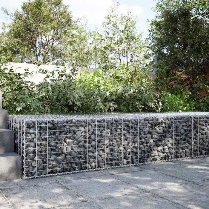 VidaXL Gabion Wall With Cover 600x100cm • Les Prix