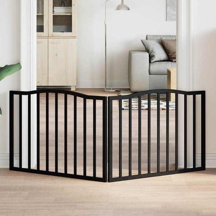 Barrière Pour Chien VidaXL 2 Panneaux – Bois de Peuplier, Pliable, 160 cm - vue 9