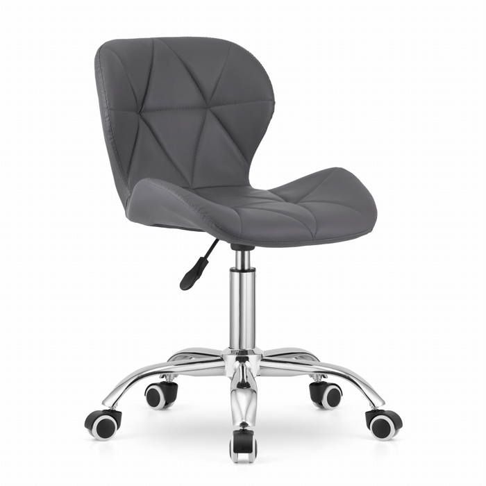 Chaise de Bureau - Madame Meuble - Avola - Pivotante - Réglable en hauteur - Similicuir Gris