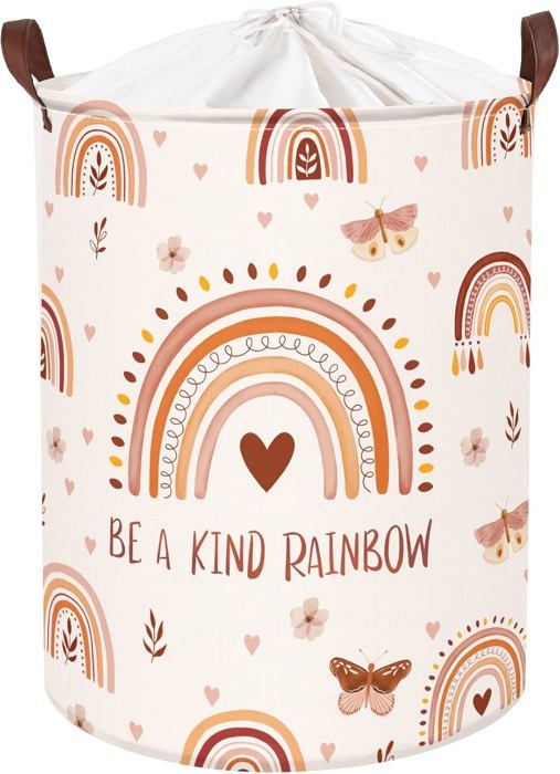 Panier à Linge Pliable Enfant - Design Vintage Paris Cœur Rose, Rangement Jouets Vêtements