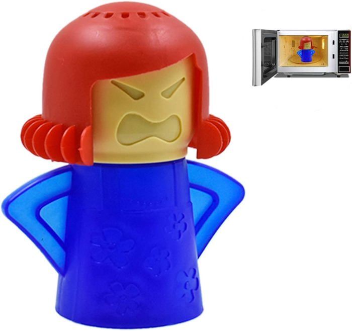 JOYWE Nettoyeur Vapeur Pour Four à Micro-ondes Angry Mama, Le Nettoyeur D Sinfecte Avec Du Vinaigre Et De L Eau Les Cuisines Moyen Amusant Facile Nettoy