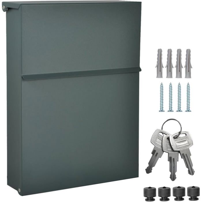 Boîte Aux Lettres Design HESSE 155-7016 Avec Compartiment à Journaux