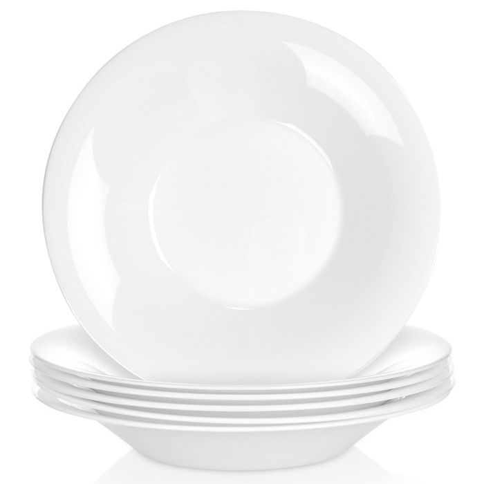 Assiettes Creuses Vilde - Verre Opale - 215 x 215 x 32 cm - Blanc