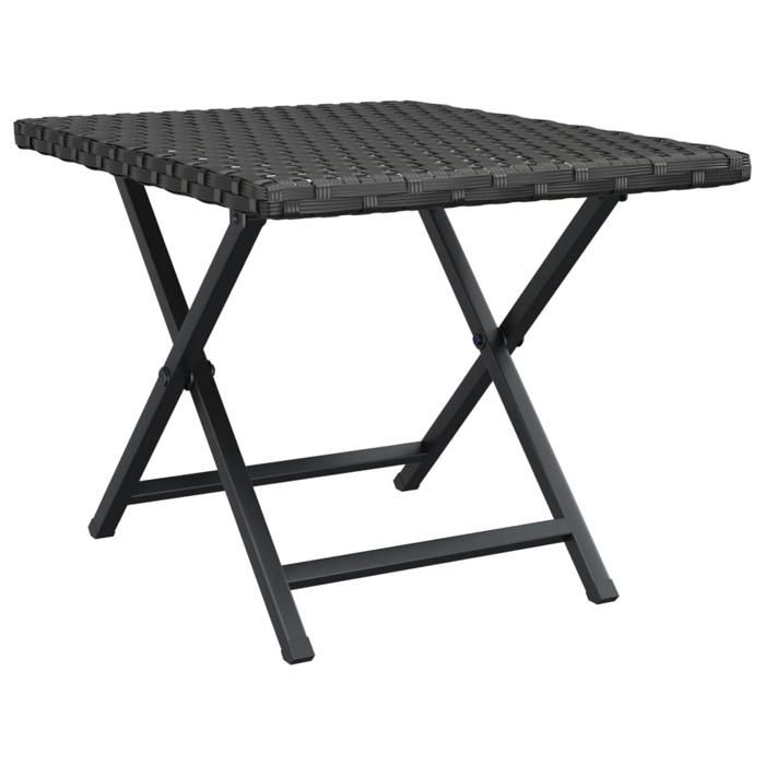 Vidaxl Table pliable gris 45x35x32 cm résine tressée 362252 - vue 2