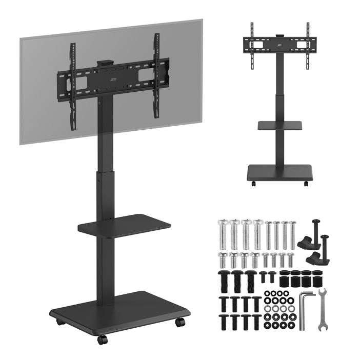 Support TV - ERGO-OFFICE - ER-304 B - Charge max. 50kg - Écran 37 à 75 pouces - Inclinaison +3° à -5°