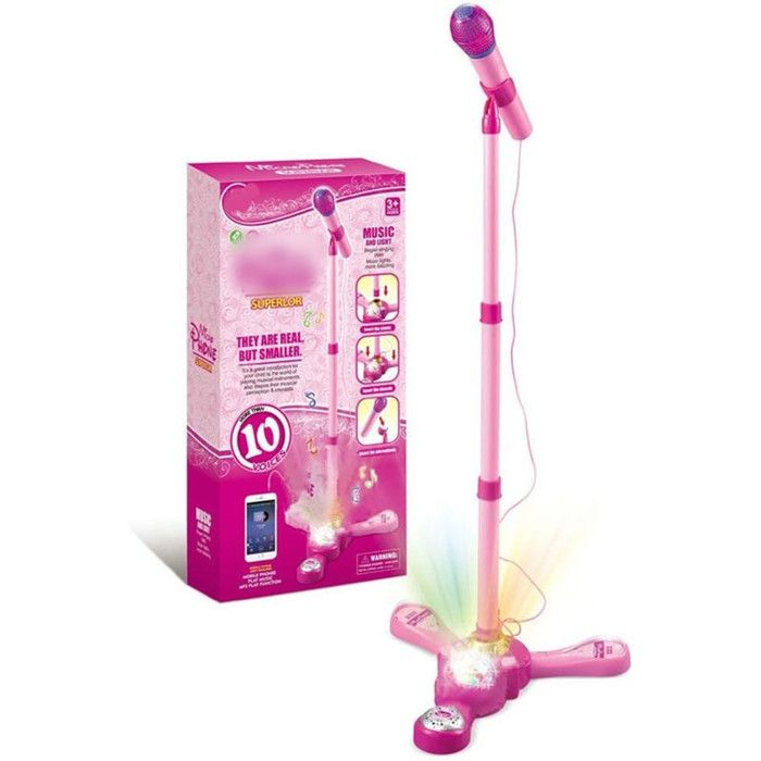 Microphone de karaoké Microphone de karaoké pour enfants Cadeau pour fille (Rose)