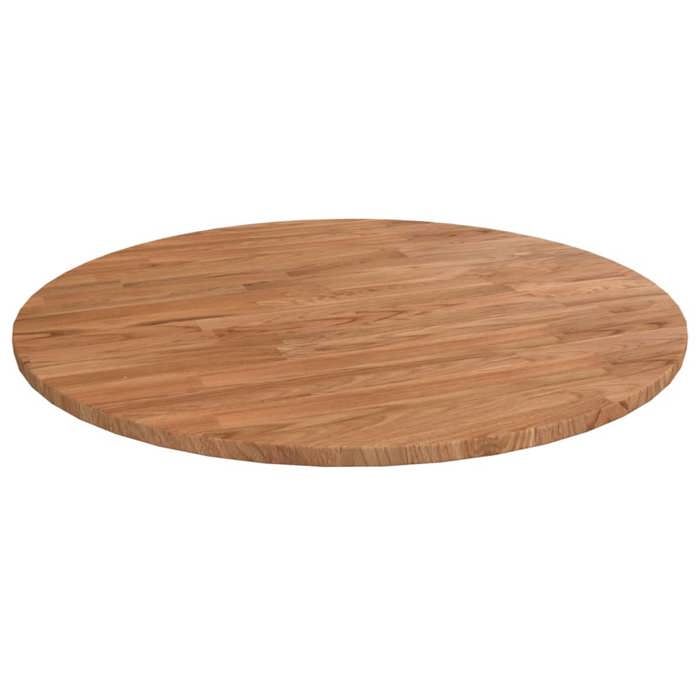 Dessus de table en bois de chêne - vidaXL - Ø60 cm - Épaisseur 1 5 cm - Marron clair - Bois de chêne massif