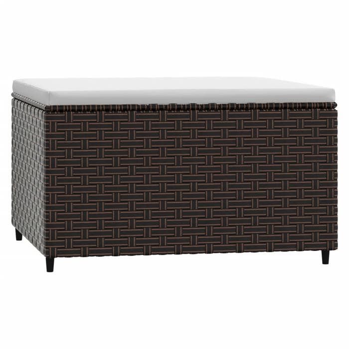 Hot Sale®Petit fauteuil/chaise de balcon - SOLOMON - Repose-pieds de jardin coussins lot de 2 marron résine tressée - S1220848