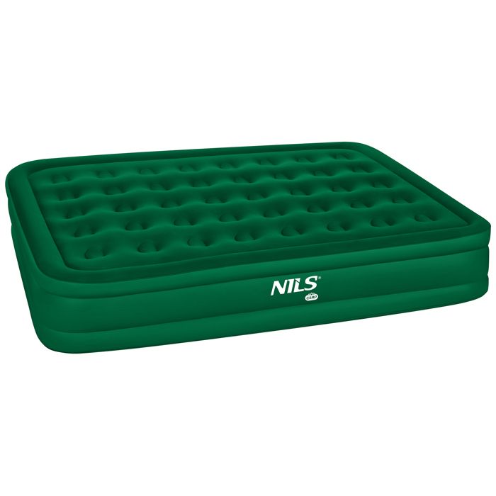 Matelas gonflable double - NILS CAMP - 200x145x35 cm - Pompe électrique incluse - Capacité 270 kg - PVC durable