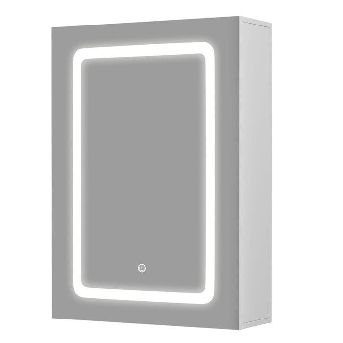 Armoire de salle de bain avec miroir LED 50 x 16 x 70 cm meuble mural avec étagère réglable éclairage LED 3 couleurs