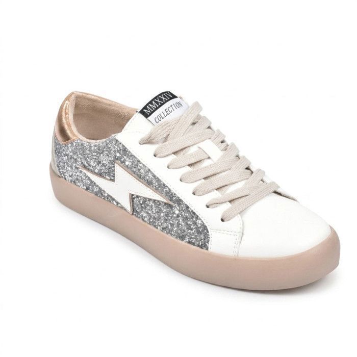 OZABI Baskets Sneakers Glitter Femme Éclair Plateforme MMXXIV 36-41 DSY268 ARGENT