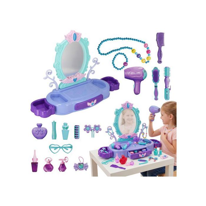 Coiffeuse interactive pour petite fille avec miroir coiffeuse jouet lumière
