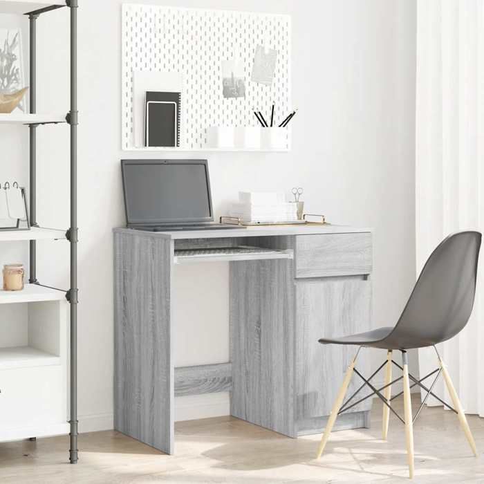 1 Parcel - MEUBLE - Bureau sonoma gris 86x49x76 cm bois dingénierie_2 ans garantie_02_10994