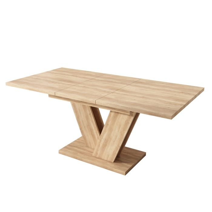 Table à manger extensible – effet chêne – 140/180 x 80 cm – 4 à 6 personnes