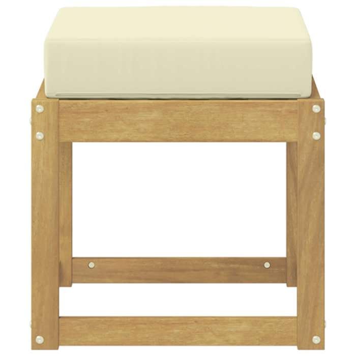 Banc de jardin 43x43x37 cm en bois dacacia massif blanc - vidaXL - Avec coussins - Charge 110 kg par siège - Module combinable 2164