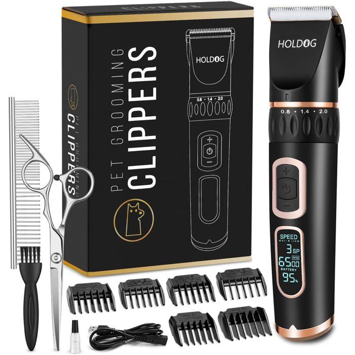 Tondeuse professionnelle sans fil pour chiens 3 vitesses faible bruit haute puissance convient aux grandes et petites races