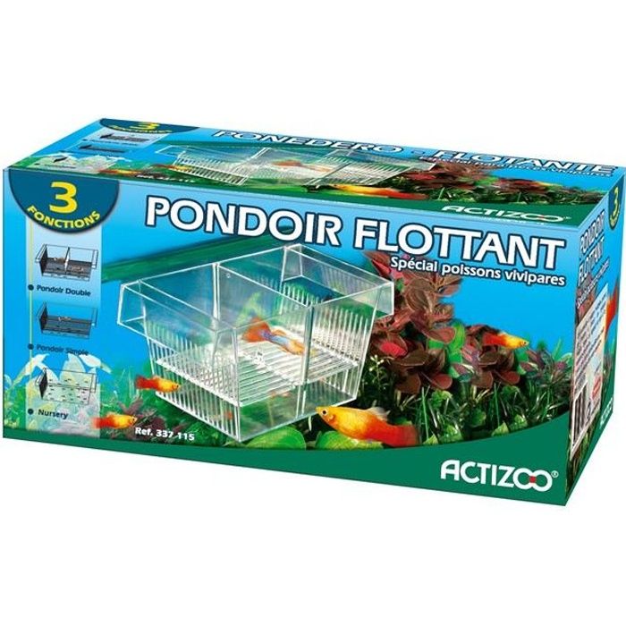 Pondoir pour poisson - 3 en 1 + ventouse - Dimensions 21 x 10 x 10 cm