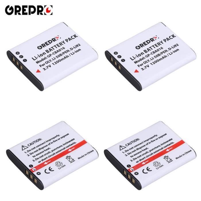 Newmowa Kit 2 Batteries Li-50B + Chargeur USB Pour Olympus SZ-10 SZ-12 SZ-15 TG-610 Et Plus