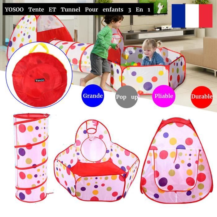 Tente De Jeu Enfant 5 En 1 Avec Tunnel - Maison De Jeu Intérieur Extérieur Coil