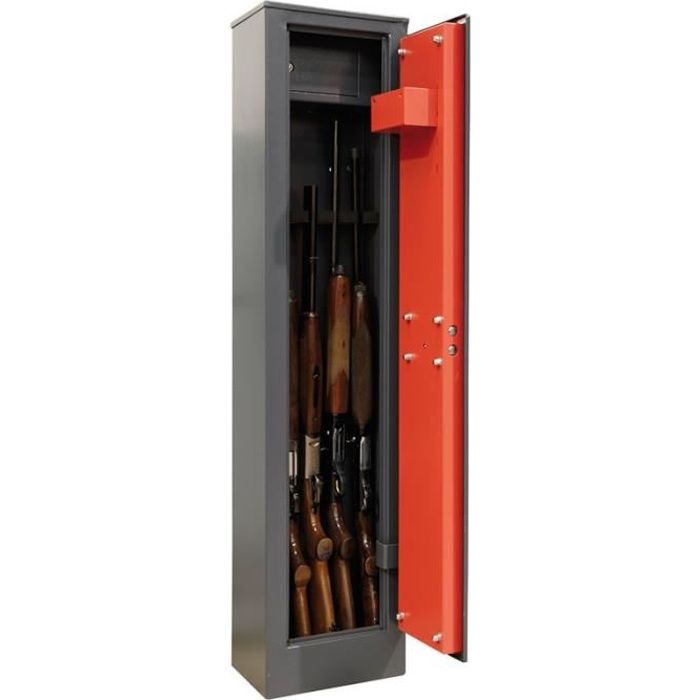 Armoire à 5 Fusils en Acier avec Coffre Intérieur ARREGUI Braco ARM050 | Coffre-fort pour Armes à Feu