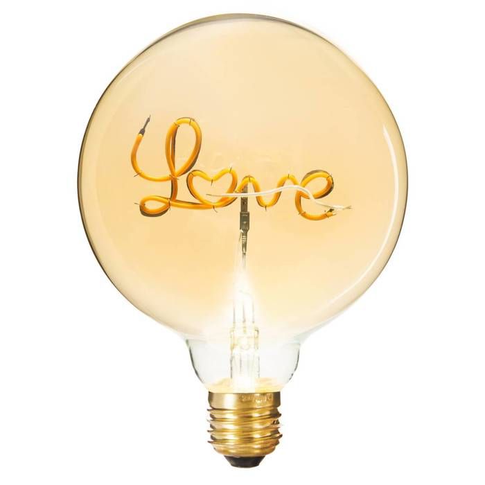 Ampoule LED Love ambre Love D13cm E27 - Atmosphera Créateur dintérieur