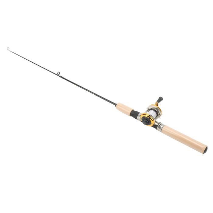 Canne à Pêche Sur Glace Ultralégère 51 Cm – Moulinet Réglable Gauche/droite, Métal Et Fibre De Verre