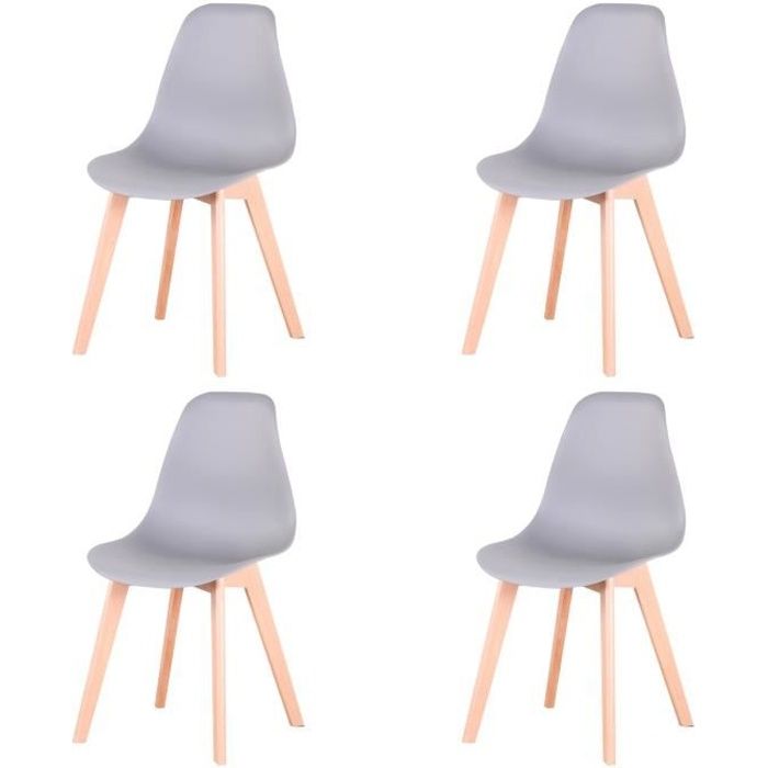 Lot de 4 Chaises de salle à Manger Gris -