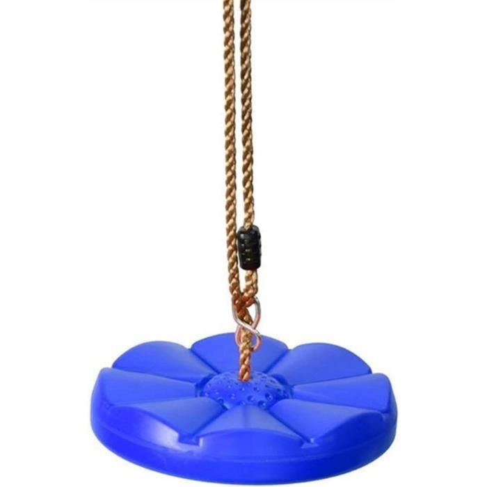 Balançoire Enfant Extérieur/intérieur - Siège En PE Bleu Ou Rouge - Corde Réglable 90-170 Cm - Capacité 100 Kg - À Partir De 3 Ans