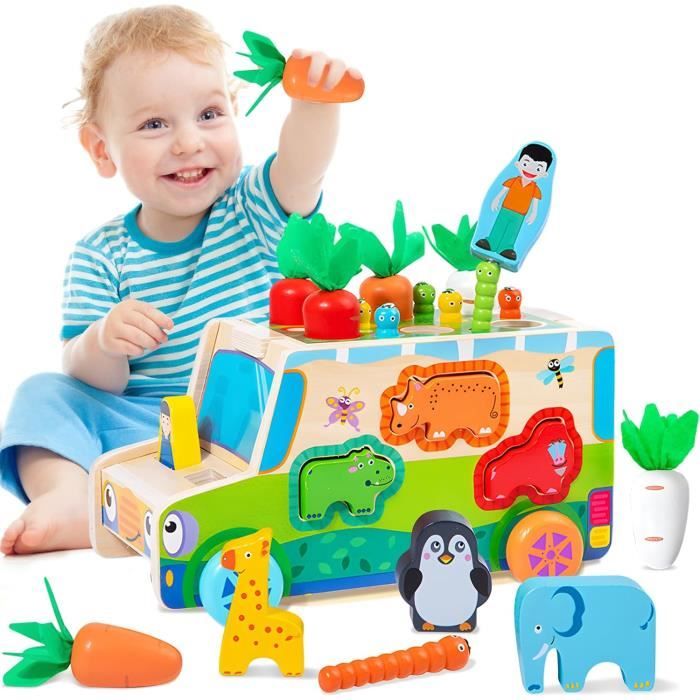 Jouet Montessori En Bois - Boîte De Tri Couleurs - 16 Bâtonnets - Éveil Sensoriel 1-3 Ans - Éducatif Et Sûr