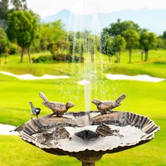 Fontaine à eau solaire flottante pour oiseaux - Black