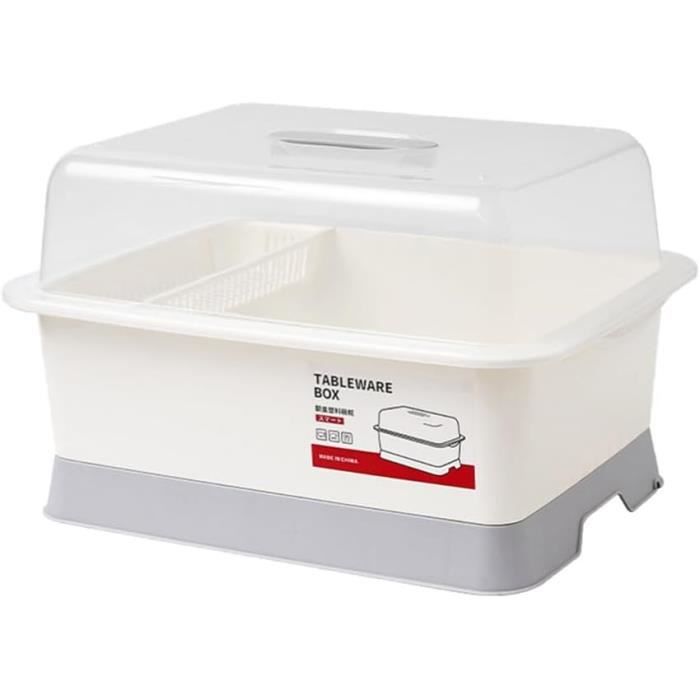 Organisateur D'argenterie Avec Couvercle – Plateau Pour Couverts, Rangement Tiroir Ou Comptoir, Plastique, 33x28.5 Cm - 12