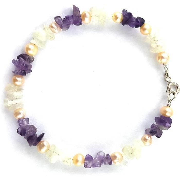 Collier En Perles D'améthyste – Véritables Minéraux, Lithothérapie, Très Bon état