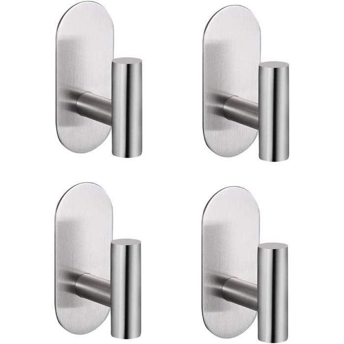 Lot De 2 Crochets Adhésifs Imperméables En Acier Inoxydable Pour Chapeaux, Serviettes, Peignoirs