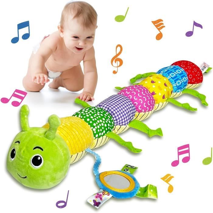 Peluche Musicale Bebe Jouet Bebe 0 3 Mois avec Regle Hochet et Rides Multisensorielles Jeux Eveil Bebe 0 6 Mois Montessori Bebe