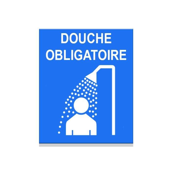 Panneau signaletique camping douche obligatoire Cdiscount