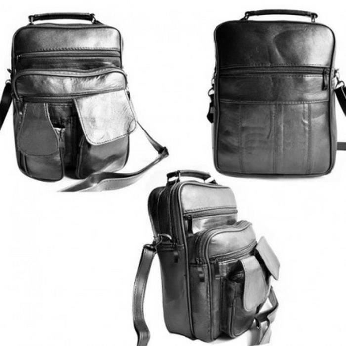Sac à Main Cuir Homme Marron - Portefeuille Multifonction - Porte Documents, Cartes, Monnaie - Business & Soirée