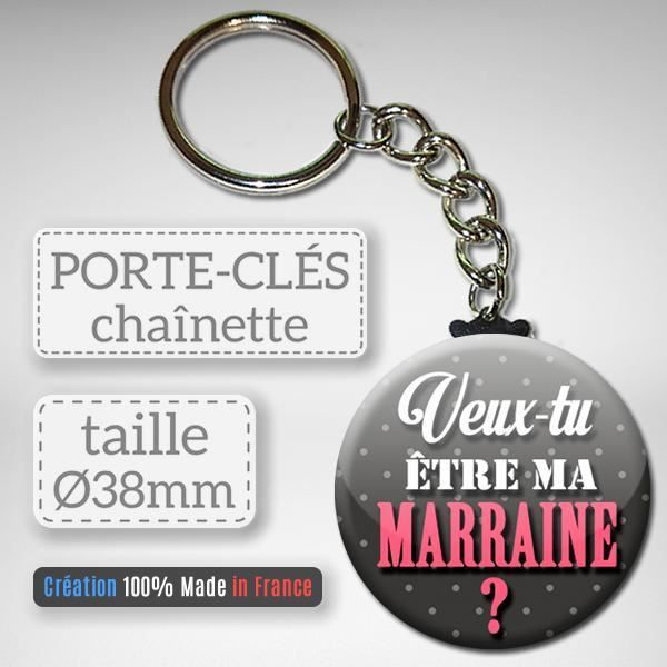Cadeau MARRAINE porte clés Veux tu être ma MARRAINE ? ( idée cadeau