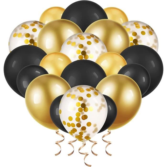 20 Pièces Ballons Or Noir Confettis Ballon Anniversaire Ballons Fête,  Métallique Ballons en Latex Ballon Kit Decoration pour A[504] - Cdiscount  Maison