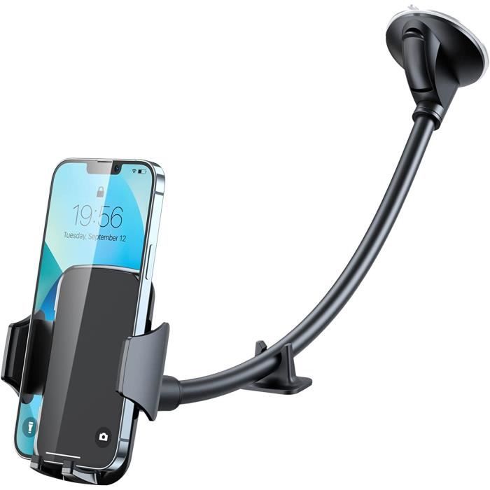 Support Téléphone Voiture Ventouse Auto Support Voiture Réglable, Rotation  à 360°Support iPhone Voiture au Pare-brise pour Phone