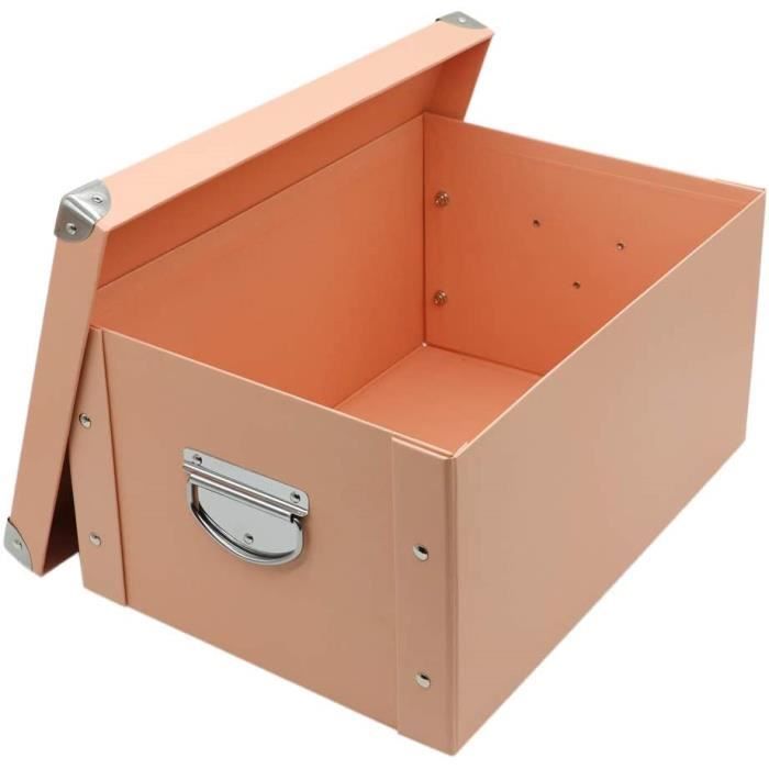 Boîte De Rangement Ronde Pliable Avec Couvercle - 42x26 Cm, Grise, Fenêtre Transparente, Poignée Cuir, Pour Chapeaux Ou Voyage - 7