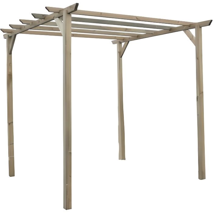 Pergola en bois - Cerise - poteaux section 9 x 9 cm - Rouge