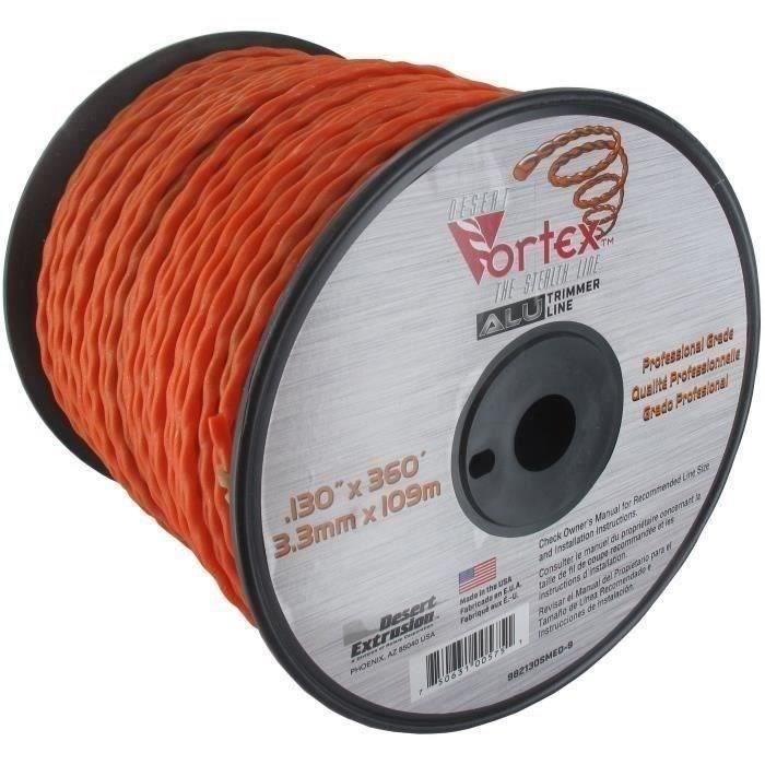 Bobine Fil nylon copolymère VORTEX Alu orange - Longueur: 109m, Ø: 3,30mm