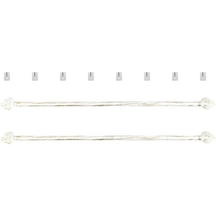 Tringle A Rideau Tringles à Rideaux Extensibles - Lot De 4, 40-70cm, Blanches, Avec Crochets Barre Extensible Rideau