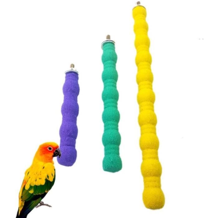 3 pièces Perchoir Perroquet, Oiseau Perchoir Ciment, Oiseaux Perches Perroquet Stand pour Cage 10cm,16cm,26cm Couleur aléatoire