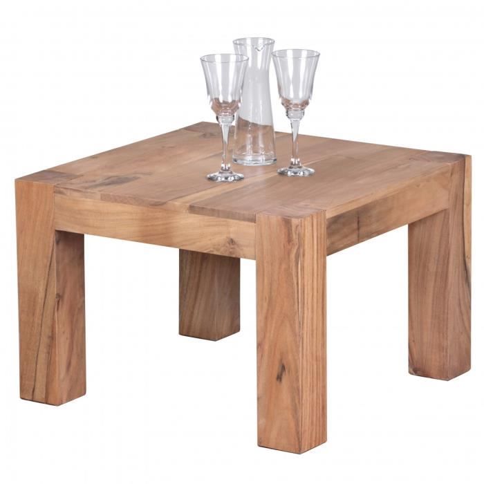 Table Basse Carree 60x60 Cm En Bois Massif Acacia Achat Vente