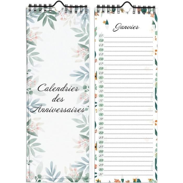Calendrier Perpetuel Anniversaire Mural Francais Pour Famille Bureau Enfant Vert Cdiscount Beaux Arts Et Loisirs Creatifs
