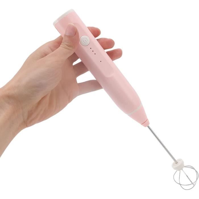 Mousseur à Lait Électrique Sans Fil Rose - Mini Batteur Multifonction Pour Café, Chocolat Et Œufs