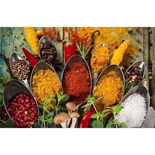 Tableau Cuisine épices Sur Toile - Impression Giclée, Cadre Bois, Fait Main UK